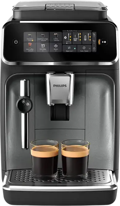 Philips EP3329/70 Automatic Espresso Machine, 1500W, 15 Bar, Ceramic Grinder, 12 Grinding Levels, AquaClean Filter, Silver, Touch Display