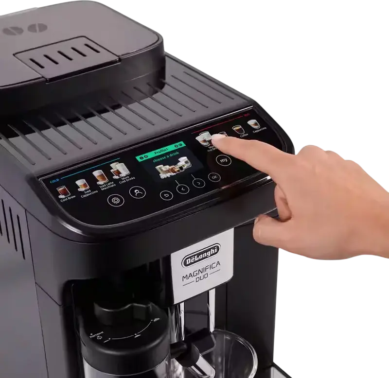 aparat de cafea automat DeLonghi ECAM330.80.BXB Magnifica Duo, 15 Bar, 1450W, Sistem LatteCrema Hot, Rezervor 1.9L, Negru