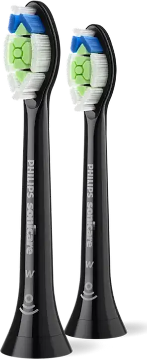 Philips Sonicare HX6062/88 Capete de schimb Optimal White pentru perute electrice, duritate medie, negru, set de 2 piese, pentru albire