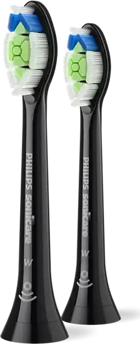 Philips Sonicare HX6062/88 Capete de schimb Optimal White pentru perute electrice, duritate medie, negru, set de 2 piese, pentru albire