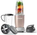 NutriBullet NB907CP Pro Extractor de Nutrienti 900W, Cupa Tritan fara BPA 0.9L, Lama Otel Inoxidabil, Functie Zdrobire Gheață, Set de 5 piese, Bej