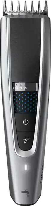 Триммер для волос Philips Series 5000 HC5630/15, 0.5-28 мм, 28 настроек длины, Li-Ion аккумулятор, Trim-n-Flow, стальные лезвия, набор из 3 насадок