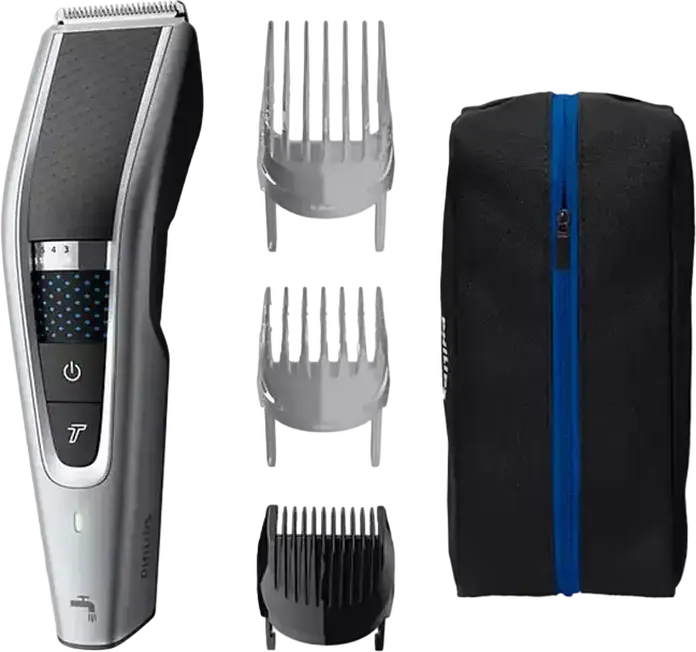 Триммер для волос Philips Series 5000 HC5630/15, 0.5-28 мм, 28 настроек длины, Li-Ion аккумулятор, Trim-n-Flow, стальные лезвия, набор из 3 насадок