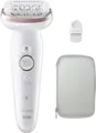 Braun Silk-épil 9 SES9000 Epilator, 40 MicroGrip Steel Tweezers, Wet & Dry, Pivoting Head, Massage Function, 50 min Runtime, White