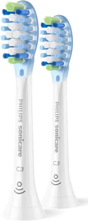 Сменные насадки для электрической зубной щетки Philips Sonicare Premium Plaque Defence HX9042/87, средняя жесткость, белые, набор из 2 штук, глубокая очистка