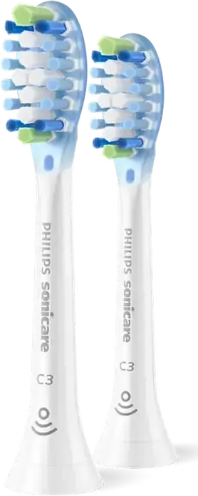 Сменные насадки для электрической зубной щетки Philips Sonicare Premium Plaque Defence HX9042/87, средняя жесткость, белые, набор из 2 штук, глубокая очистка