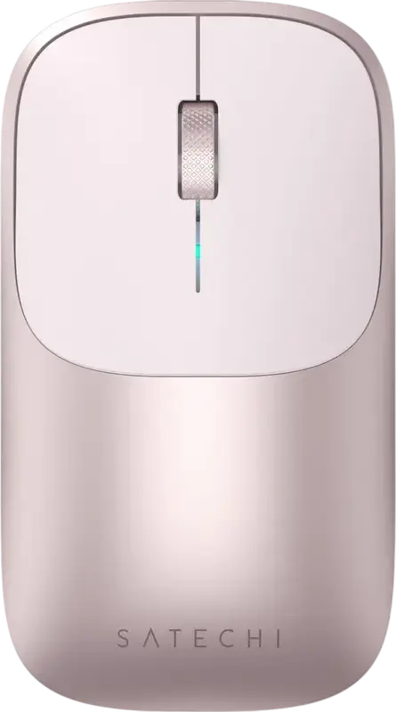 Satechi Slim EX Wireless Mouse, Blush, 3-in-1 Bluetooth 5.3 and 2.4GHz USB-C Connectivity, Anodized Aluminum, Quiet-click, 1200 DPI, Ambidextrous, Rechargeable