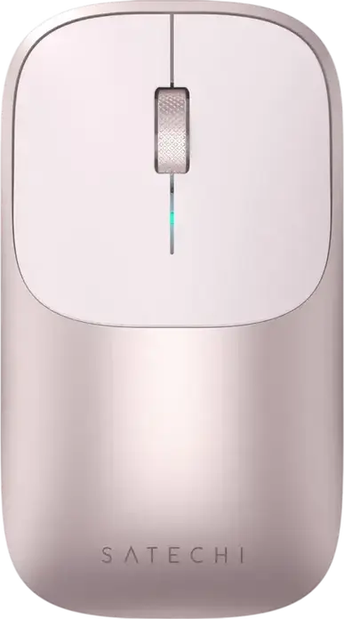 Satechi Slim EX Wireless Mouse, Blush, 3-in-1 Bluetooth 5.3 and 2.4GHz USB-C Connectivity, Anodized Aluminum, Quiet-click, 1200 DPI, Ambidextrous, Rechargeable