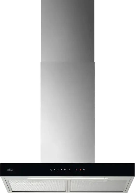 AEG GB67D61HL Built-in Chimney Hood, Wall Mounted, Silver, 730 m3/h Max Extraction, Hob2Hood Wireless Connectivity, Touch Control, LED Lighting