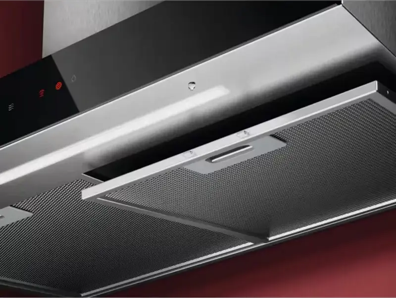 AEG GB67D61HL Built-in Chimney Hood, Wall Mounted, Silver, 730 m3/h Max Extraction, Hob2Hood Wireless Connectivity, Touch Control, LED Lighting