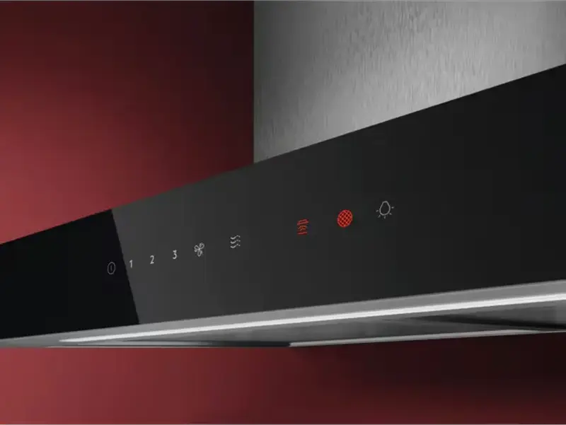 AEG GB67D61HL Built-in Chimney Hood, Wall Mounted, Silver, 730 m3/h Max Extraction, Hob2Hood Wireless Connectivity, Touch Control, LED Lighting