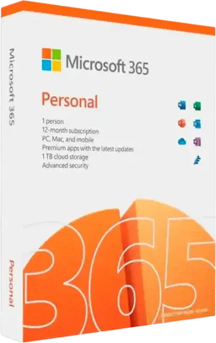 Microsoft 365 Personal Abonament 1 An pentru 1 Utilizator, Stocare Cloud OneDrive 1 TB, Word, Excel, PowerPoint, Outlook, Copilot AI, Box