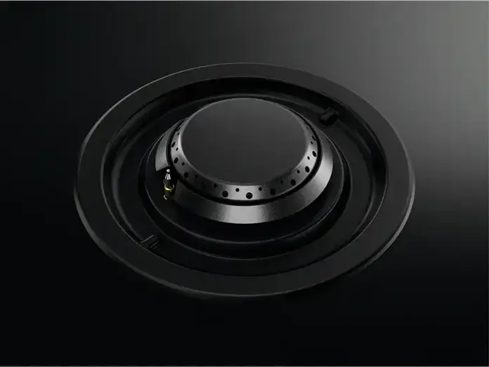 Plita pe gaz incorporabila AEG HKB64453NB, 4 zone de gatire cu arzator WOK Triple Crown, Grilaj din fonta, Suprafata de sticla, Timer digital, Negru, 56x48 cm