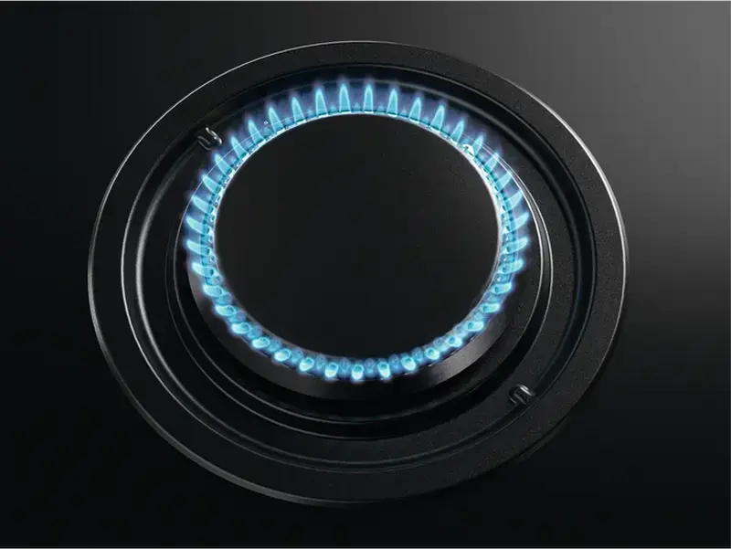 Plita pe gaz incorporabila AEG HKB64453NB, 4 zone de gatire cu arzator WOK Triple Crown, Grilaj din fonta, Suprafata de sticla, Timer digital, Negru, 56x48 cm