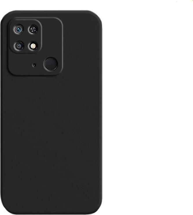 Чехол Helmet из жидкого силикона для Xiaomi Redmi 10C, 6.71 дюйма, Черный, противоударный матовый Soft-touch кейс, тонкий защитный чехол против царапин