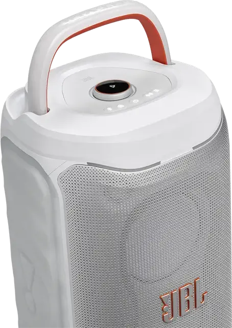 JBL PartyBox Club 130 Portable Bluetooth Speaker, White, 200W RMS, AI Sound Boost, IPX4 Splashproof, 15h Battery, Auracast, Guitar & Mic Inputs