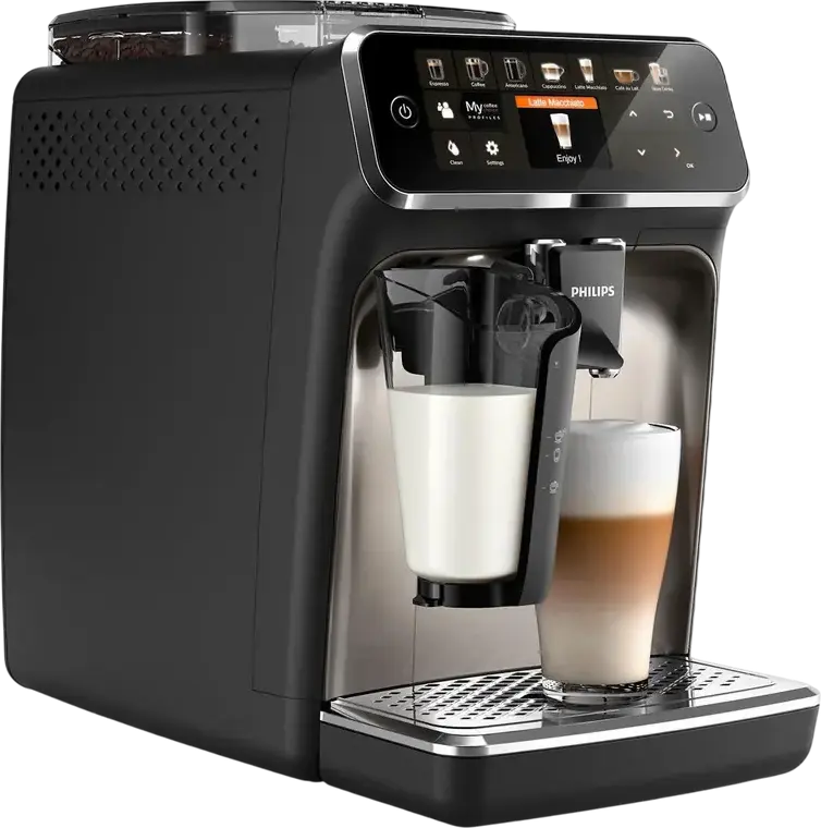 Автоматическая кофемашина Philips EP5447/90 серии 5400, система LatteGo, 12 программ напитков, 15 бар, бак 1.8 л, фильтр AquaClean, черный