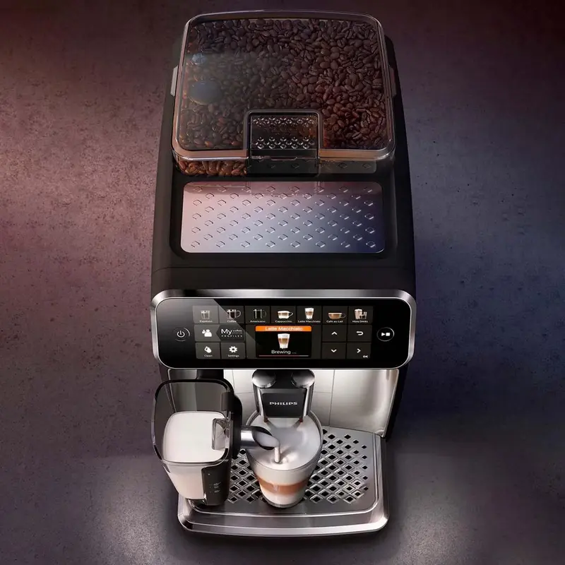 Автоматическая кофемашина Philips EP5447/90 серии 5400, система LatteGo, 12 программ напитков, 15 бар, бак 1.8 л, фильтр AquaClean, черный