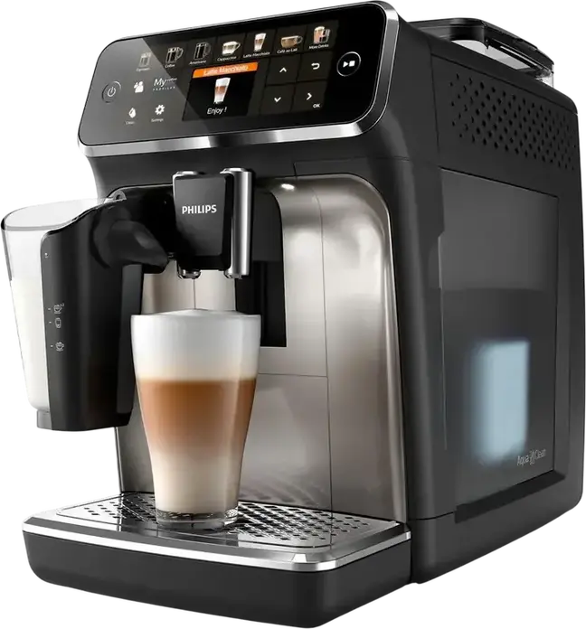 Автоматическая кофемашина Philips EP5447/90 серии 5400, система LatteGo, 12 программ напитков, 15 бар, бак 1.8 л, фильтр AquaClean, черный