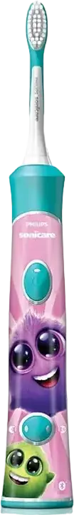 Philips Sonicare For Kids HX6322/04 Sonic Electric Toothbrush for Children, 31,000 Vibrations/min, Bluetooth Connectivity, Set of 1 Handle and 2 Brush Heads