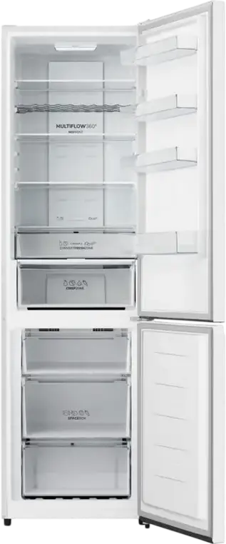 Холодильник Gorenje NRK620EABK4 G600 с нижней морозильной камерой, AdvancedNoFrost, общий объем 336 л, цвет Белый, LED-дисплей, 200.4x59.5x59 см