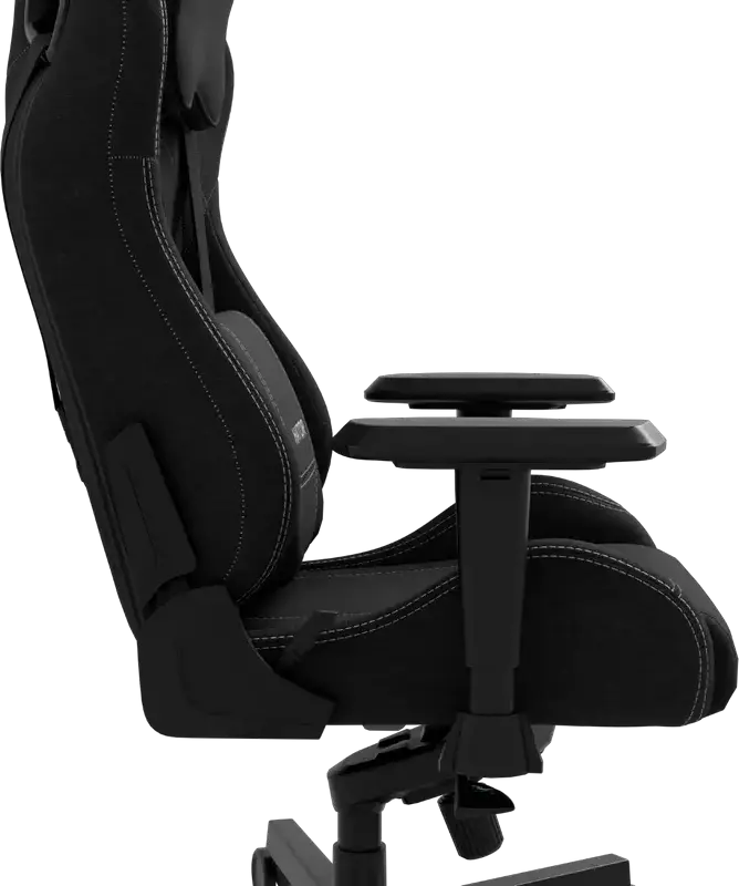 Scaun Gaming HATOR Arc, Material Textil Jet Black, Cotiere 4D Reglabile, piston Clasa 4, Baza Aluminiu, Inclinare 166 Grade, Perne Lombare si de Gat