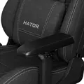 HATOR Arc Gaming Chair, Jet Black Textile Fabric, 4D Adjustable Armrests, Class 4 Gas Lift, Aluminum Base, 166 Degree Tilt, Lumbar and Headrest Pillows