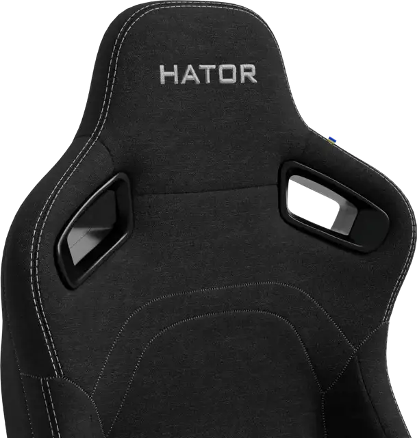 Scaun Gaming HATOR Arc, Material Textil Jet Black, Cotiere 4D Reglabile, piston Clasa 4, Baza Aluminiu, Inclinare 166 Grade, Perne Lombare si de Gat