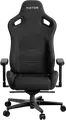 HATOR Arc Gaming Chair, Jet Black Textile Fabric, 4D Adjustable Armrests, Class 4 Gas Lift, Aluminum Base, 166 Degree Tilt, Lumbar and Headrest Pillows