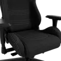HATOR Arc Gaming Chair, Jet Black Textile Fabric, 4D Adjustable Armrests, Class 4 Gas Lift, Aluminum Base, 166 Degree Tilt, Lumbar and Headrest Pillows