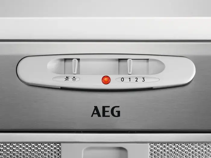 AEG DGB3523S Built-in Integrated Hood, Grey, 330 m3/h Extraction, 3 Speed Levels, LED Lighting, 150mm Duct, Exhaust and Recirculation Modes