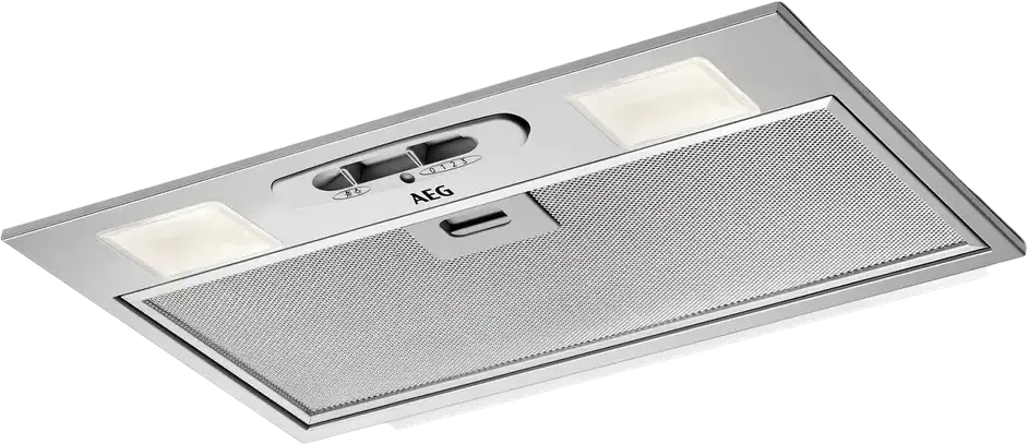 AEG DGB3523S Built-in Integrated Hood, Grey, 330 m3/h Extraction, 3 Speed Levels, LED Lighting, 150mm Duct, Exhaust and Recirculation Modes