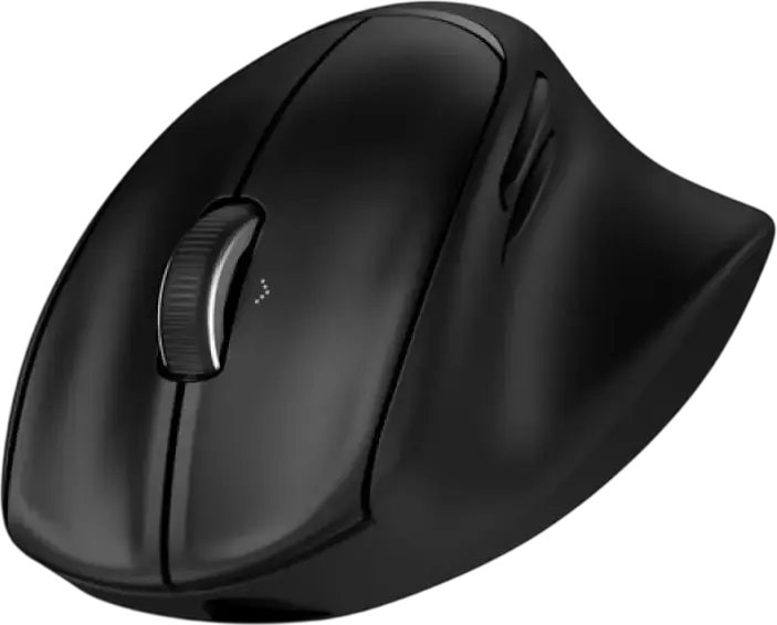 HP 720M Vertical Ergonomic Mouse, Wireless 2.4GHz & Bluetooth, 6000 DPI Optical Sensor, 7 Buttons, USB-C Rechargeable, Black, for Windows MacOS Android