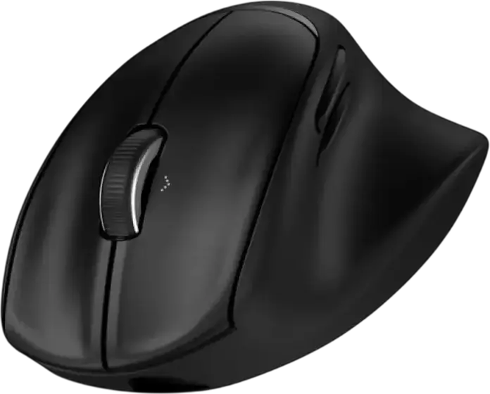 HP 720M Vertical Ergonomic Mouse, Wireless 2.4GHz & Bluetooth, 6000 DPI Optical Sensor, 7 Buttons, USB-C Rechargeable, Black, for Windows MacOS Android
