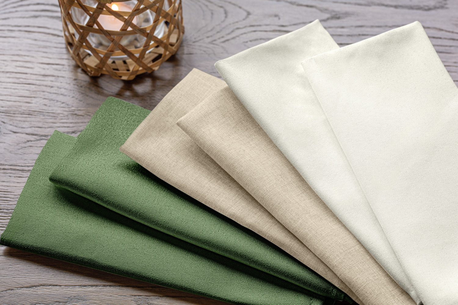 Набор из 6 салфеток LUSINI Solutions GmbH Napkin Nova, 50x50 см, 100% полиэстер, темно-зеленый, эффект льна, OEKO-TEX Standard 100, износостойкие