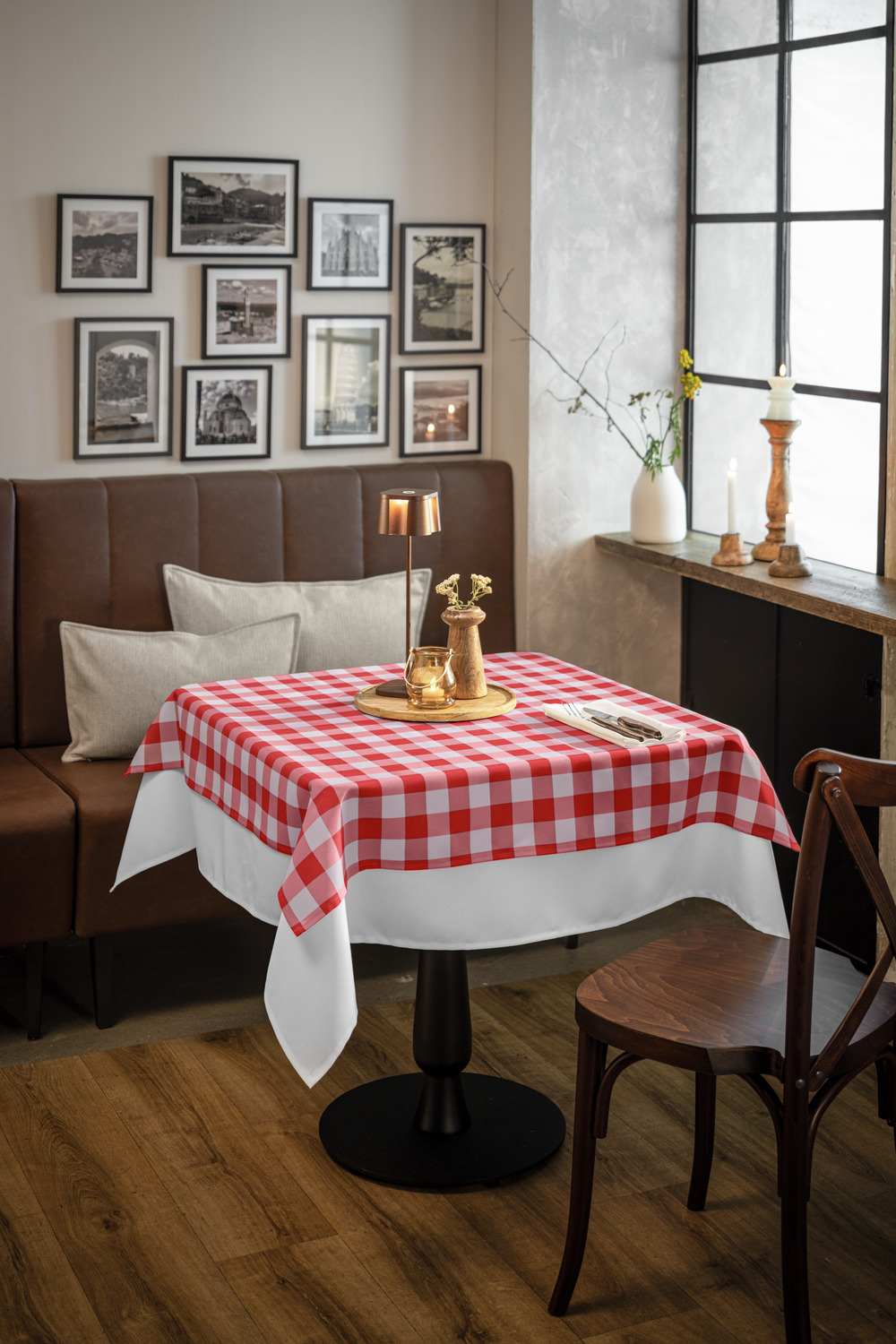 LUSINI Solutions GmbH Countryline Textile Napkins, Red Plaid, 50x50 cm, 100% Polyester, OEKO-TEX Standard 100, Set of 6