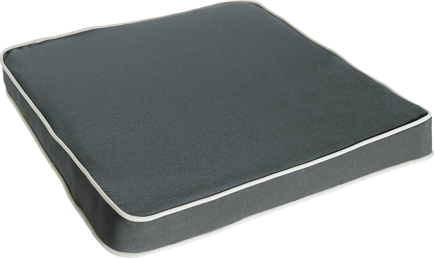 LUSINI Solutions GmbH Pago Seat Cushion, 40x40x4 cm Square, Anthracite, 100% Polyester, Removable Cover with Zipper, OEKO-TEX Standard 100