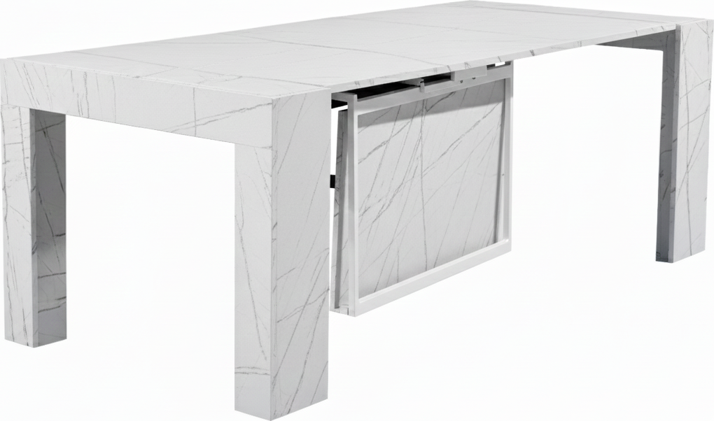 Masă extensibilă 3200 mm Flat Cubisto 6in1, marmură albă Masa extensibila Flat CUBISTO 6 in 1, capacitate maxima 14 persoane,  extindere pana la 3200 mm, Marmură Albă