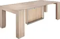 Cubisto Flat 5in1 Extendable Table, Light Oak PAL Top and Powder-Coated Metal Legs, Adjustable Length 40-252 cm, Width 95 cm, Height 74 cm