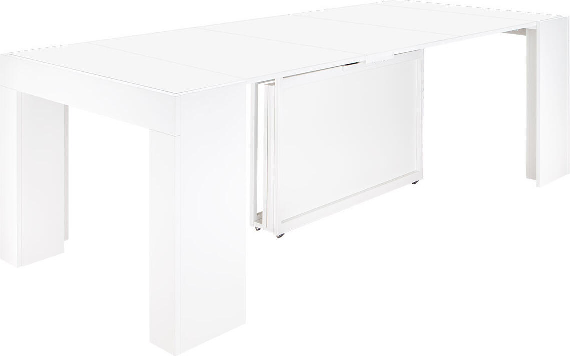 Masă extensibilă 3200 mm Flat Cubisto 6in1, alb mat Masa extensibila Flat CUBISTO 6 in 1, capacitate maxima 14 persoane,  extindere pana la 3200 mm, Alb Mat