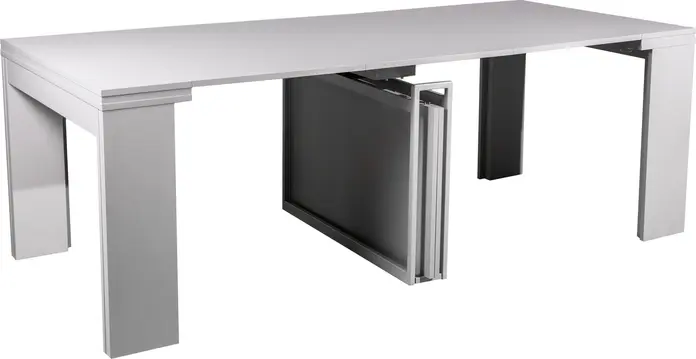 Раздвижной стол-консоль flät Console 5 in 1, Матовый серый, Длина 40-260 см, Ширина 95 см, Высота 74 см, Набор из 5 предметов (Стол и 4 вставки)