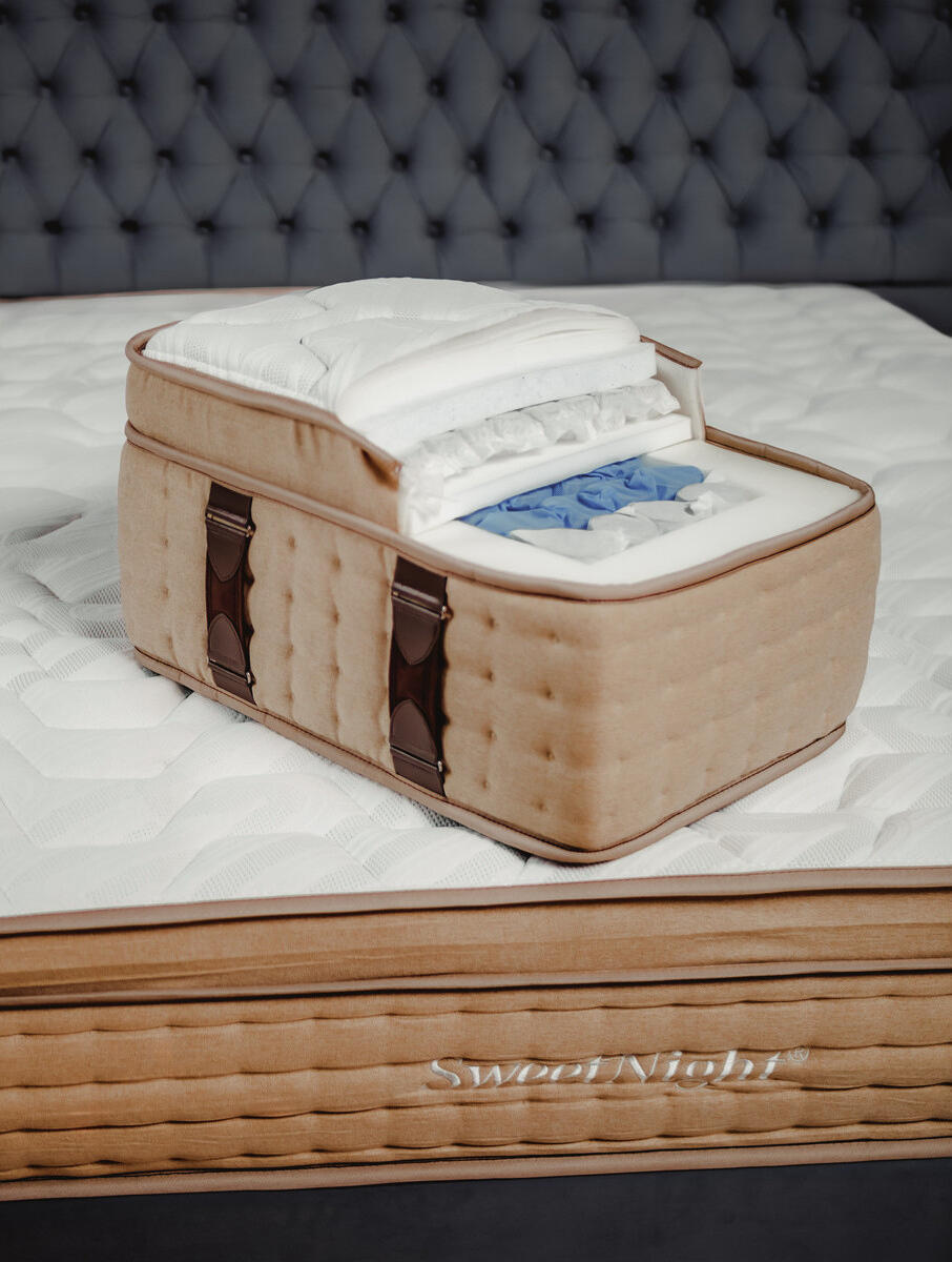 SweetNight Flat Lux Orthopedic Mattress, 160x200x32 cm, Medium Firm, 5-Zone Pocket Springs, Green Tea Memory Foam, Latex, Pressure Relief