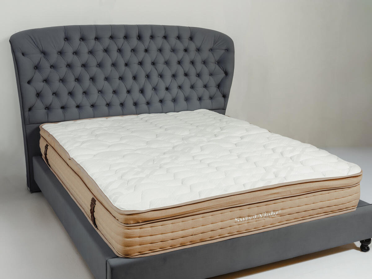 SweetNight Flat Lux Orthopedic Mattress, 160x200x32 cm, Medium Firm, 5-Zone Pocket Springs, Green Tea Memory Foam, Latex, Pressure Relief
