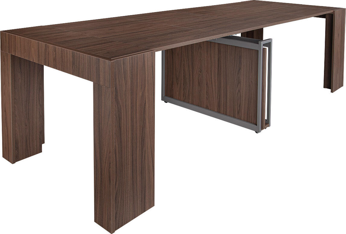 Masă extensibilă 2600 mm Flat Cubisto 5in1, nuc Masa extensibila Flat CUBISTO 5 in 1, capacitate maxima 12 persoane,  extindere pana la 2520 mm, Nuc