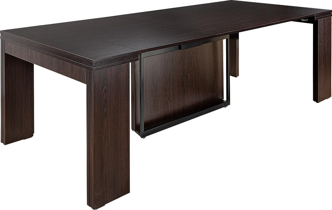 Masă extensibilă 2600 mm Flat Console 5in1, stejar închis Masa extensibila Flat CONSOLE 5 in 1, capacitate maxima 12 persoane,  extindere pana la 2600 mm, Stejar negru