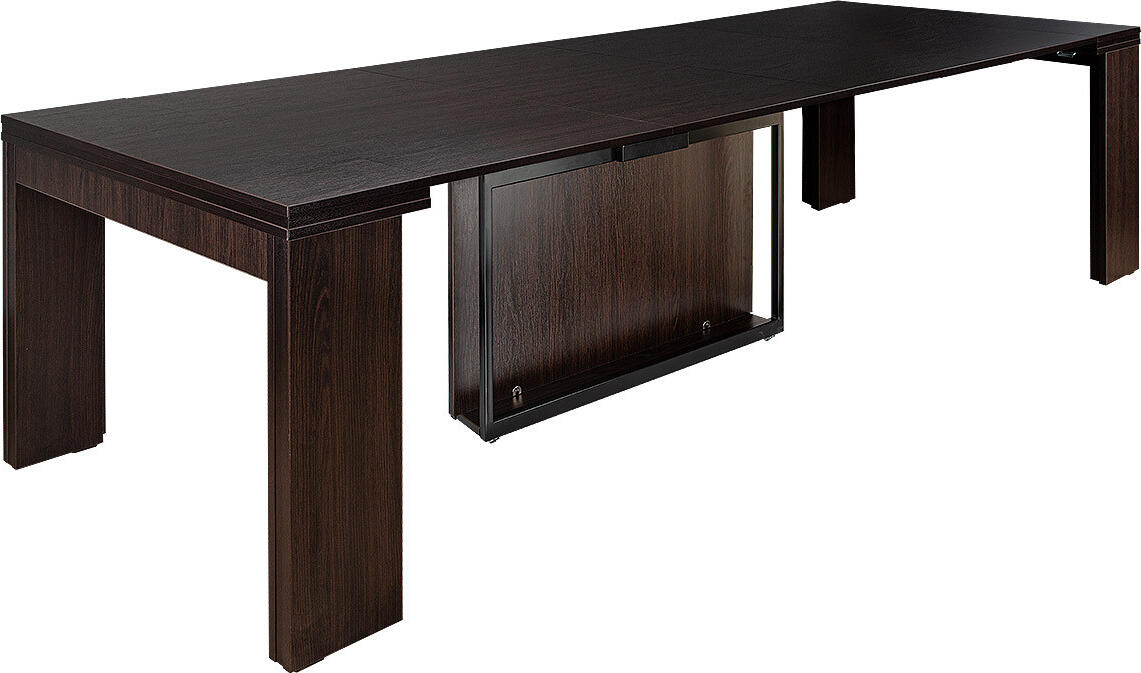 Раздвижной стол-консоль Flat Console 5in1, длина 40-260 см, материал ДСП, металлические ножки на колесах, набор из 5 вариантов столешниц