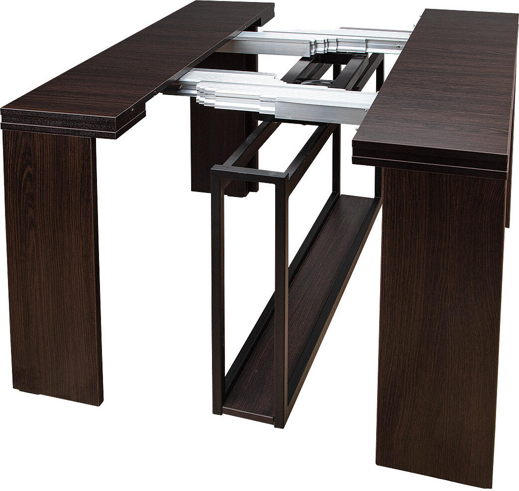 Раздвижной стол-консоль Flat Console 5in1, длина 40-260 см, материал ДСП, металлические ножки на колесах, набор из 5 вариантов столешниц
