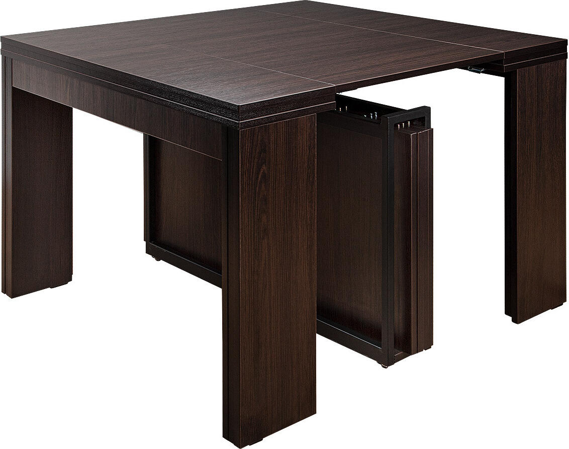Extendable Table from 50 cm to 325 cm, Flat Console 6in1, Dark Oak, 95cm Width, Capacity for 14 People, Set of 6 Table Tops