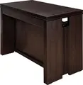 Extendable Table from 50 cm to 325 cm, Flat Console 6in1, Dark Oak, 95cm Width, Capacity for 14 People, Set of 6 Table Tops