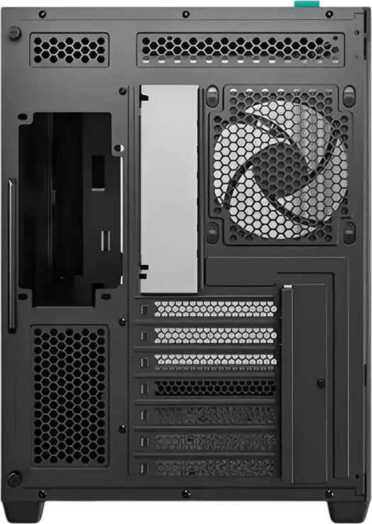 Deepcool CG530U 4F Midi-Tower PC Case, Panoramic Curved Tempered Glass, Dual Chamber Fishtank Design, 4x 120mm ARGB PWM Fans, ATX Support, Black